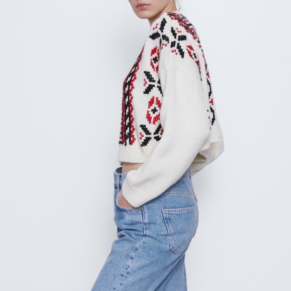 Zara Embroidered Knit Cardigan - Picture 9 of 11